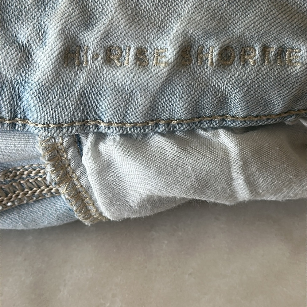 American Eagle Next Level Stretch Hi Rise Shortie Denim Shorts - Picture 6 of 12